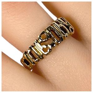 14KT CUSTOM VINTAGE BRUTALIST UNISEX WEIGHTY YELLOW GOLD BAND